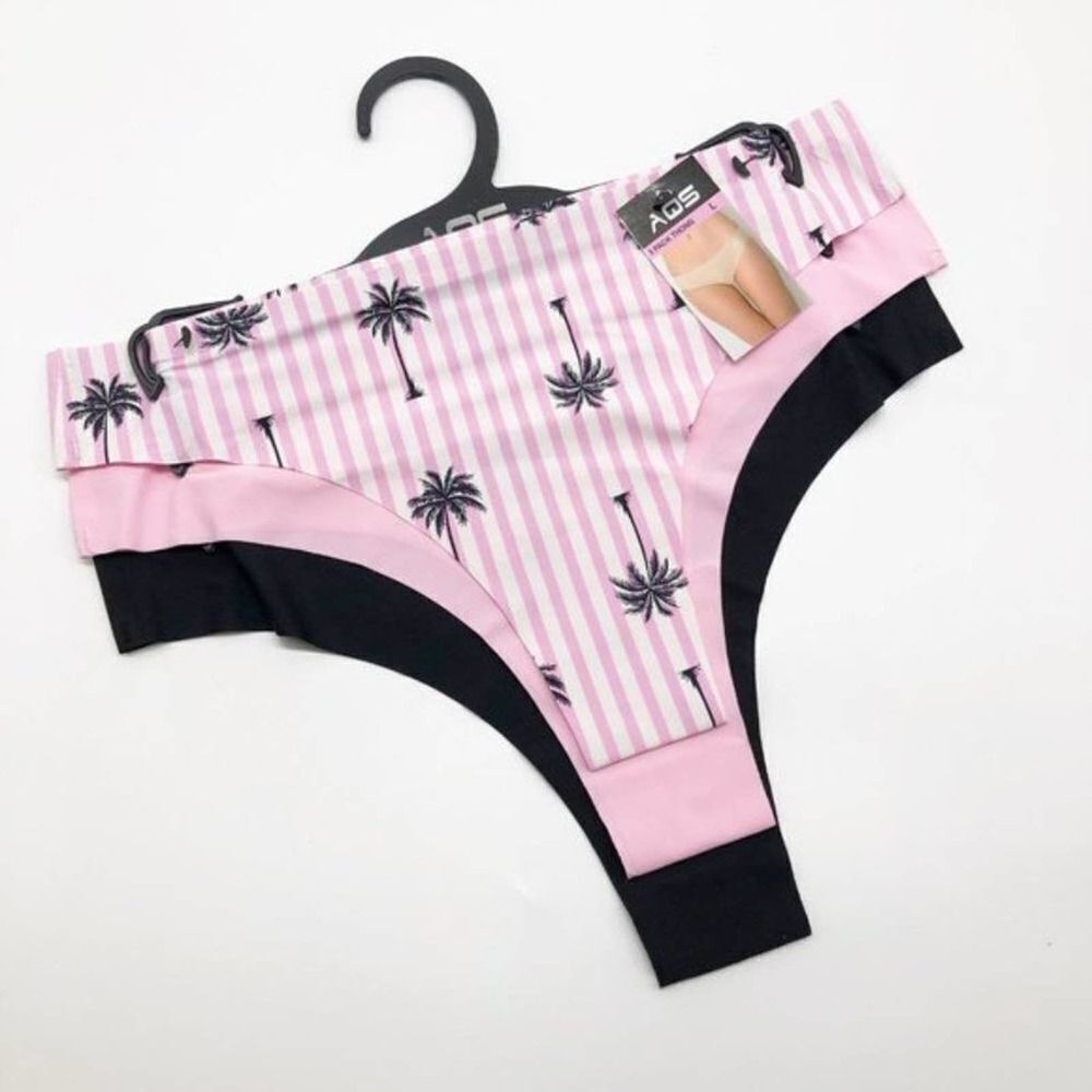 AQS Assorted Seamless Thong Panties 3 Pack 